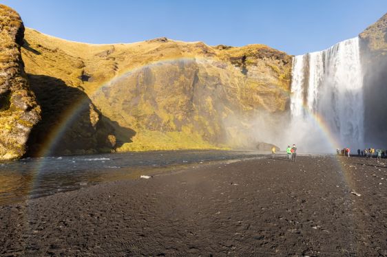 Skogafoss Waterfall with rainbow